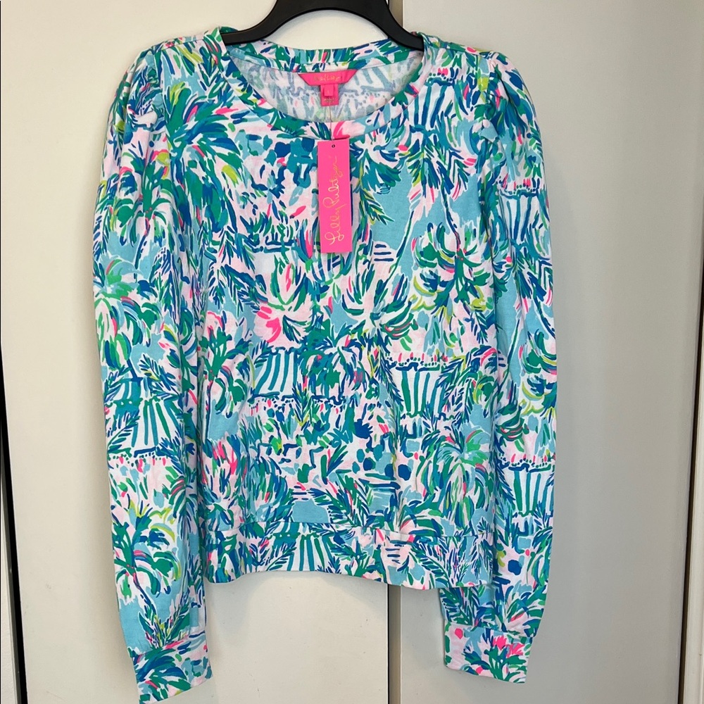 NWT Lilly Pulitzer Jansen Long Sleeve Cabana Cocktail Sweater L